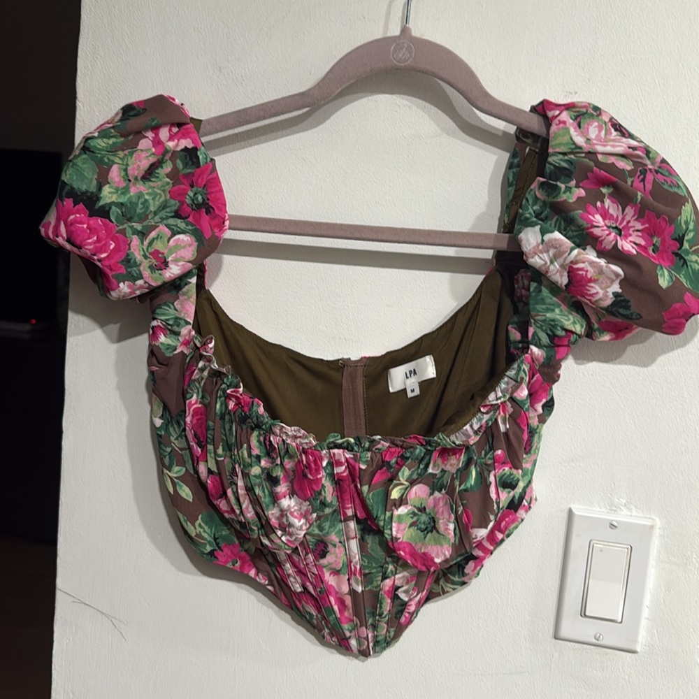 LPA | Claudette Corset Floral Top in Simone Print Size M - Picture 4 of 5